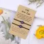SUNSH 2Pcs Evil Eye Bracelet for Women Teen Girls Boy Couple Kabbalah Adjustable Rope Waterproof Lucky Jewelry with Wish Card Protection Red/Black String Lover Family Mother Daughter Friendship Gifts