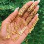 Crazy Feng Zodiac Sign Necklaces for Women Constellation Necklace Astrology Jewelry Old English Necklace 18k Gold Plated Friendship Necklace Jewelry Gift 14.2+2.75''