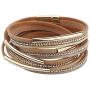 TASBERN Leopard Print Leather Wrap Bracelet in Multilayer Strands Leahter Cuff Bracelets for Women Mother Wife
