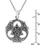 AeraVida Intricately Stylized Trinity Knot or Triquetra .925 Sterling Silver Pendant Necklace