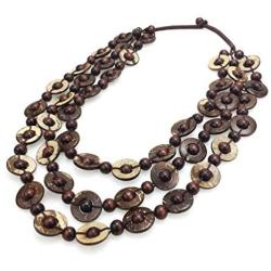 MANILAI Bohemian Coconut Shell Wood Bead Necklace For Women Girls Ethnic Jewelry Handmade Beaded Long Necklace