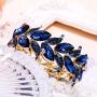 BriLove Womens Wedding Bridal Crystal Marquise-Shape Leaf Stretch Bangle Bracelet