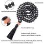 PNEIME Lava Rock Mala Beads 108 Black Lava Stone Mala Necklace Hand Knotted Lava Beads Mala Meditation Beads Yoga Necklace Prayer Beads Japa Mala