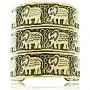 Q&Q Fashion Egypt African Embossed Elephant Lucky Wide Bracelet Bangle Cuff Animal OM Hindu Ganesha Wrap Statement Women Men Gift