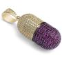 LC8 Jewelry Hip Hop Iced Out Bling CZ Capsule Medicine Pill Holder Container Pendant Cremation Urn Necklace with 20 Inch Stainless Steel