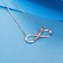 BlingGem Necklaces for Women 925 Sterling Silver Dainty Infinity Rose Necklace Rose Gold Plated Flower Pendant Lover Birthday Anniversary Mothers Gift for Women
