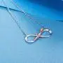 BlingGem Necklaces for Women 925 Sterling Silver Dainty Infinity Rose Necklace Rose Gold Plated Flower Pendant Lover Birthday Anniversary Mothers Gift for Women