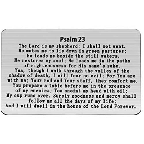 FUSTYLE Psalm 23:4 Bible Verse Dog Tag Keyring/Necklace Christian Jewelry Religious Inspirational Gift