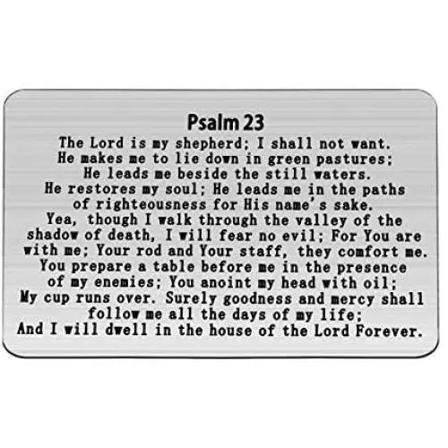 FUSTYLE Psalm 23:4 Bible Verse Dog Tag Keyring/Necklace Christian Jewelry Religious Inspirational Gift