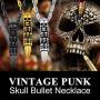 Richsteel Mens Skull/Skull Bullet/Devil Demon Pendant Necklace Stainless Steel/18K Gold Plated Punk Gothic Jewelry(with Gift Box)
