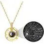 VAttract I Love You Projection Necklace 100 Languages Round Pendant with Meaning The Memory of Your Love Jewelry Couples Necklaces Gift for Women Mom or Girlfriends