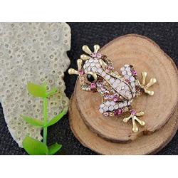 Alilang Czech Crystal Rhinestone Synthetic Emerald Golden Frog Fashion Jewelry Pin Brooch