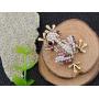 Alilang Czech Crystal Rhinestone Synthetic Emerald Golden Frog Fashion Jewelry Pin Brooch