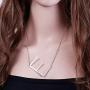RINHOO Stainless Steel Large Silver Initial Alphabet 26 Big Letters Script Name Pendant Chain Necklace from A-Z