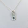 FashionJunkie4Life Sterling Silver Paw Print on Rectangle Charm Necklace, 18'' Chain, Dog Cat Pet Jewelry