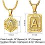 EASYSO Initial Pendant Necklace Sets for Mens Womens, Square Hexagon Capital Monogram Letter Necklace Alhpabets from A-Z Box Chain