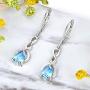 YL Dangle Drop Earrings Sterling Silver Infinity Leverback Earrings Created Ruby/ Sapphire/Emerald/Amethyst/Aquamarine/Opal/Zirconia Jewelry Gifts for Moms