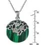 AeraVida Daisy Vines Adorned Malachite Disc .925 Sterling Silver Pendant Necklace AeraVida Daisy Vines Adorned Malachite Disc .925 Sterling Silver Pendant Necklace