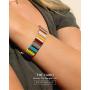Benevolence LA Tile Bracelets for Women | Enamel Bracelets for Women | Stackable Bracelet for Women | Fashion Bracelets for Women with Stretchy Elastic Interior