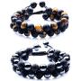 WRCXSTONE Natural Stone Bracelet Mens Black Lava Rock Bracelet Tiger Eye Gemstone Bracelet Yoga Essential Oil Bracelet Charm Gift