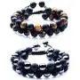 WRCXSTONE Natural Stone Bracelet Mens Black Lava Rock Bracelet Tiger Eye Gemstone Bracelet Yoga Essential Oil Bracelet Charm Gift