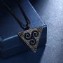 beautlace Triangle Celtic Knot Triple Necklaces 18K Gold/Silver/Black Gun Plated Triskele Spiral Pendant Jewelry Gifts for Women and Men KP0118