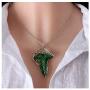 2 Pieces Lord of The Rings Elven Green Leaf Earrings and Necklace for Woman Girls