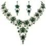 BriLove Wedding Bridal Jewelry Set Crystal Multi Hibiscus Flower Enamel Statement Necklace Dangle Earrings Set Emerald Color Gold-Toned BriLove Wedding Bridal Jewelry Set Crystal Multi Hibiscus Flower Enamel Statement Necklace Dangle Earrings Set Emerald Color Gold-Toned
