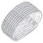 Finrezio Tennis Bracelet Women Bridesmaid Rhinestone Silver Plated Adjustable Bracelets Bangle Jewelry 1-8 Row