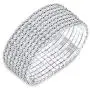 Finrezio Tennis Bracelet Women Bridesmaid Rhinestone Silver Plated Adjustable Bracelets Bangle Jewelry 1-8 Row