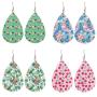 Womens Leather Earrings,Genuine Leather Drop Dangle Earrings Boho Big Statement Teardrop Earrings for Summer
