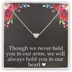 Emma Lou Miscarriage Necklace, Stainless Steel Tiny Heart Necklace, Miscarriage Jewelry for Mother