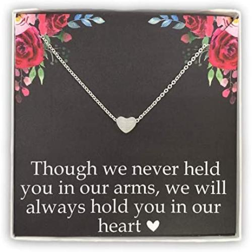 Emma Lou Miscarriage Necklace, Stainless Steel Tiny Heart Necklace, Miscarriage Jewelry for Mother