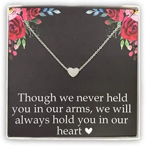 Emma Lou Miscarriage Necklace, Stainless Steel Tiny Heart Necklace, Miscarriage Jewelry for Mother