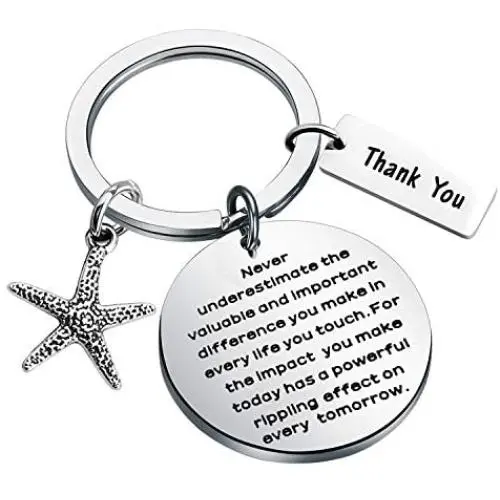 BAUNA Starfish Keychain Never Underestimate The Valuable and Important Difference You Make Social Worker Thank You Gift Volunteers Jewelry BAUNA Starfish Keychain Never Underestimate The Valuable and Important Difference You Make Social Worker Thank You Gift Volunteers Jewelry