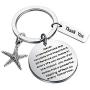 BAUNA Starfish Keychain Never Underestimate The Valuable and Important Difference You Make Social Worker Thank You Gift Volunteers Jewelry