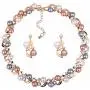 Sparlking Banquet Wedding Bride Pearl Leaves Necklace Earrings Jewelry Set with Crystal Gorgeous Neckalce for Women Party Jewelry