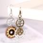 6 Pieces Steampunk Earrings Vintage Clockwork Earrings Clock Gear Earrings Antique Mix-tone Drop Earrings, 6 Styles