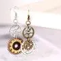 6 Pieces Steampunk Earrings Vintage Clockwork Earrings Clock Gear Earrings Antique Mix-tone Drop Earrings, 6 Styles