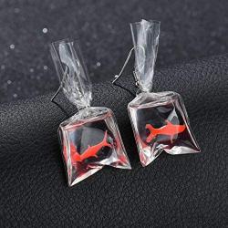 TATHIA Women Funny Candy Cherry Goldfish Water Bag Shape Dangle Hook Earrings Female Charm Jewelry