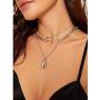 Lock Chains Necklace forMen Women Teen Girls Boys, Eboy Egirl 5 Layered Lock Key Pendants Necklaces Set, Stainless Steel Jewelry Pack for Pants Punk Play-FNN108 Silver-NewB (FNN108 Silver-NewB)