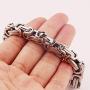 Garysiom 7MM Stainless Steel Chain Link Bracelets for Men Byzantine Bracelets Silver Tone