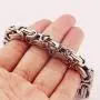 Garysiom 7MM Stainless Steel Chain Link Bracelets for Men Byzantine Bracelets Silver Tone