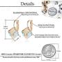 Cube Swarovski Crystal Drop Leverback Earrings for Women Fashion 14K Rose Gold Plated Hypoallergenic Jewelry