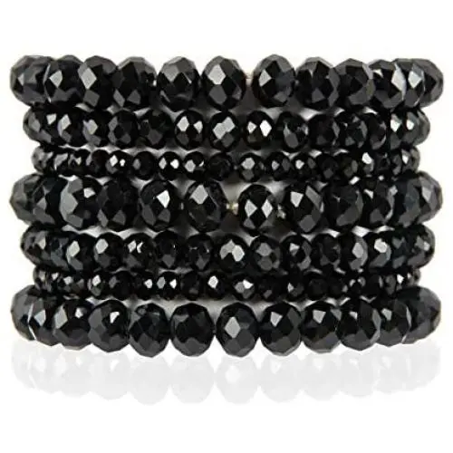 Bohemian Multi-Layer Beaded Stacking Statement Bracelets - Versatile Stretch Strand Sparkly Crystal Beads Wrap Slip-on Cuff Bangle Set Bohemian Multi-Layer Beaded Stacking Statement Bracelets - Versatile Stretch Strand Sparkly Crystal Beads Wrap Slip-on Cuff Bangle Set