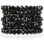Bohemian Multi-Layer Beaded Stacking Statement Bracelets - Versatile Stretch Strand Sparkly Crystal Beads Wrap Slip-on Cuff Bangle Set Bohemian Multi-Layer Beaded Stacking Statement Bracelets - Versatile Stretch Strand Sparkly Crystal Beads Wrap Slip-on Cuff Bangle Set