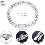 8MM/10MM/12MM/ 20MM Cuban Bracelet Iced Out 18K Gold/White Plated Hip Hop Full CZ Lab Diamond Miami Cuban Link Chain Bracelet for Men and Women Valentines Day Gift 8'' Cuban Bracelet