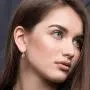 Swarovski Crystal Halo Round Drop Dangle Earrings for Women 14K Gold Plated Hypoallergenic Jewelry Swarovski Crystal Halo Round Drop Dangle Earrings for Women 14K Gold Plated Hypoallergenic Jewelry