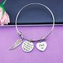 Eigso Loss Memorial Bracelet Bangle A Piece of My Heart is in Heaven Remembrance Bracelet for Loss of Dad Mom Bereavement Gift Sympathy Jewelry for Loss of Loved