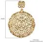 Shop LC Real 18K Yellow Gold Overlay Floral Openwork Filigree Flower Post Dangle Drop Earrings for Women Fashion Prom Jewelry Mothers Day Gifts ION Plated